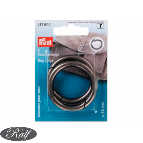 Inel pentru geanta, culoare argintiu antic, 35 mm - Prym 417892